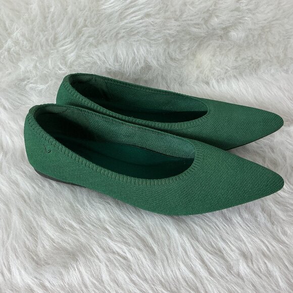 Vivaia Green Pointed Toe Ballet Flats EU 43 US 11 - Picture 1 of 8